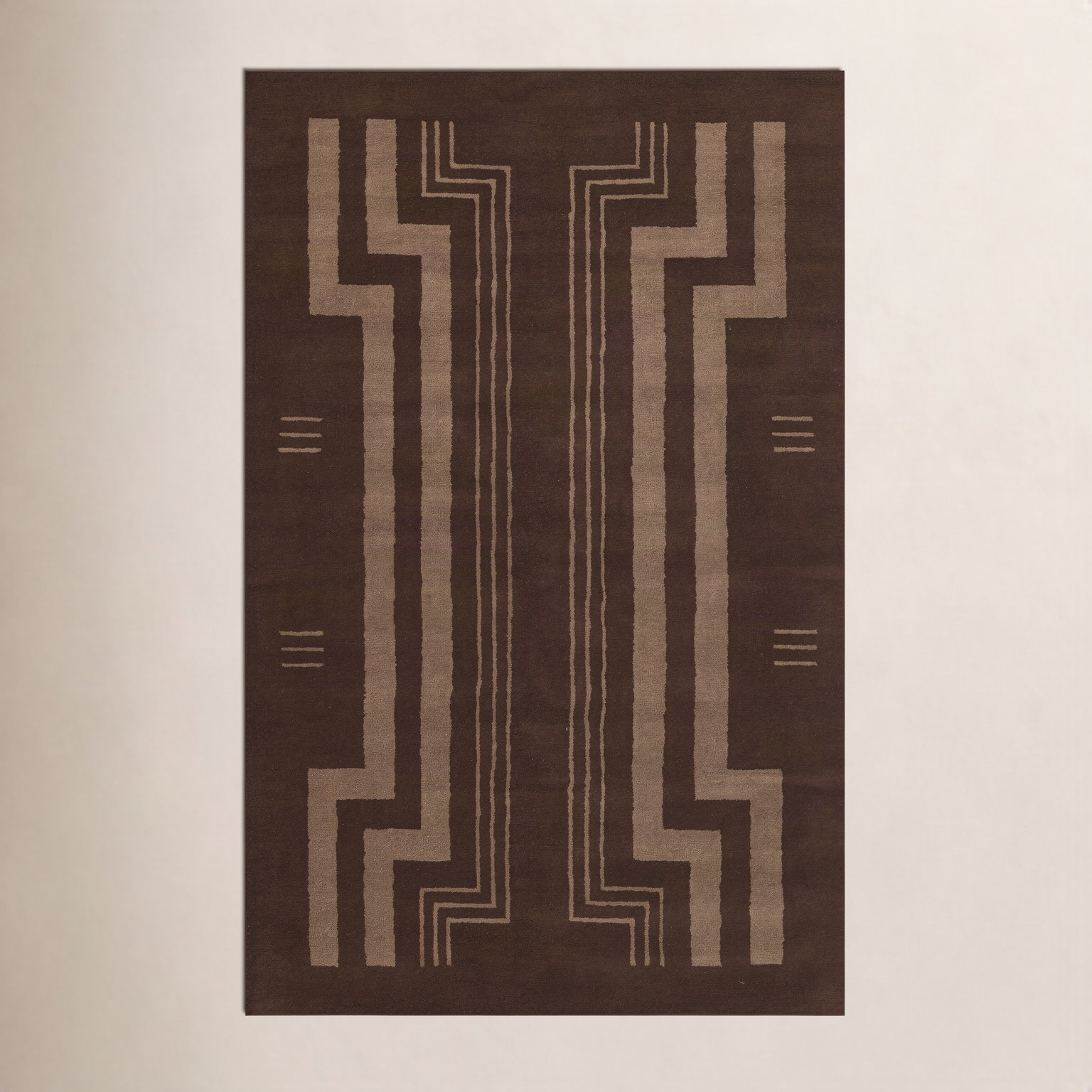 Hallum Hand-Tufted Geometric Wool Rug, Runner 2'6" x 8'