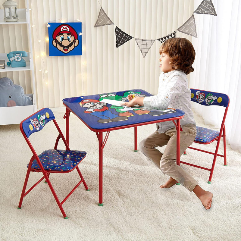 Ensemble de table et de chaises carrées 3 pièces pour enfants Super Mario de Mario