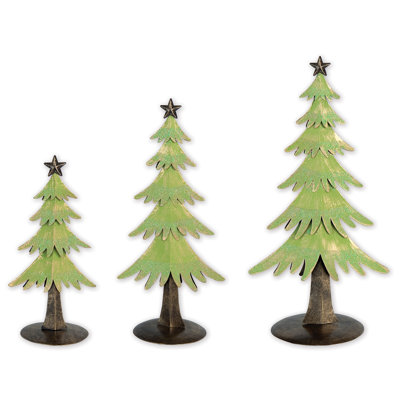 Merry & Bright, Evergreen Tabletop set, 9",12",14"