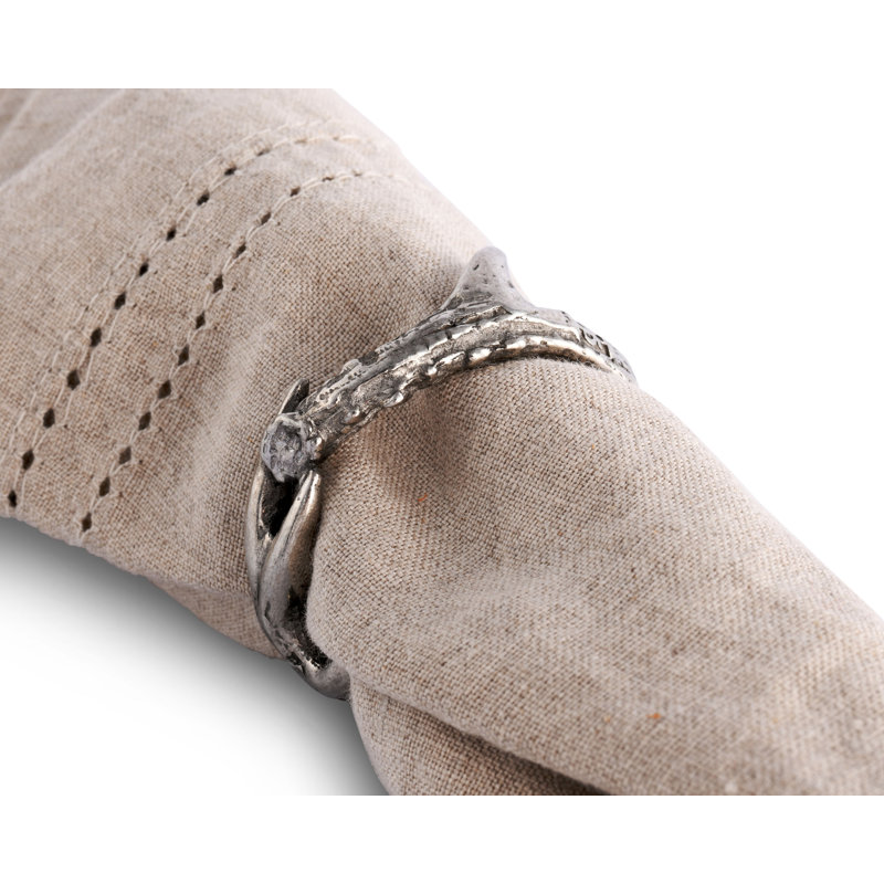 Lodge Pewter Antler Horn Napkin Ring