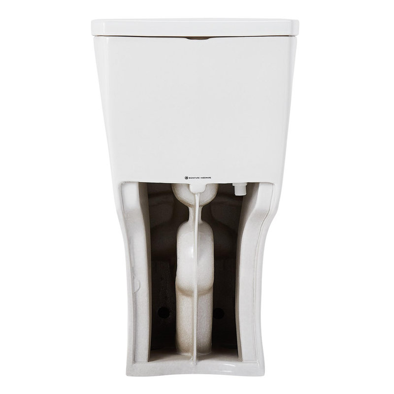 White Vitreous China Elongated One-Piece Toilet with Brushed Nickel Lever