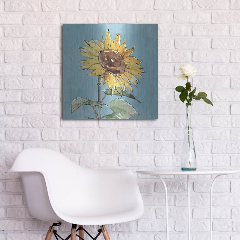«Farmhouse Flea Market 9 Blue» par Anne Tavoletti, art mural en métal, H 24 po x l 24 po