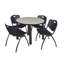 Plateau de table Kee, 4 chaises empilables-1528929529-1528929523