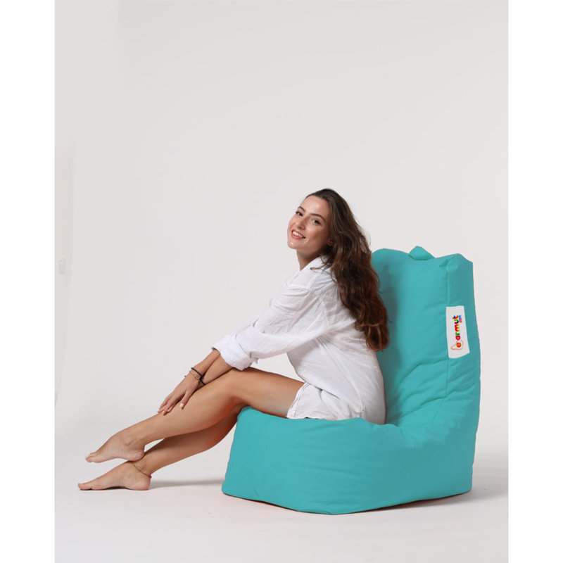 Petit fauteuil à billes, 100 % polyester turquoise