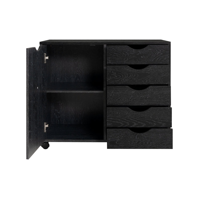 5-Drawer Decorative Filing Cabinet on Wheels – Stylish Office Storage Cabinet with Locking Features for Secure and Efficient Organization
