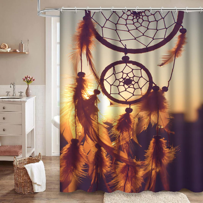 Rideau de douche avec 12 crochets Dreamcatcher, L 72 po x l 84 po