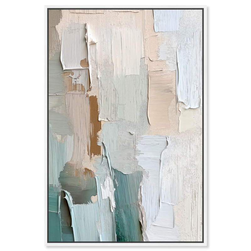 Impression numérique sur toile, "Impasto" par Art Remedy, H 31 po x l 21 po, Cadre flottant blanc