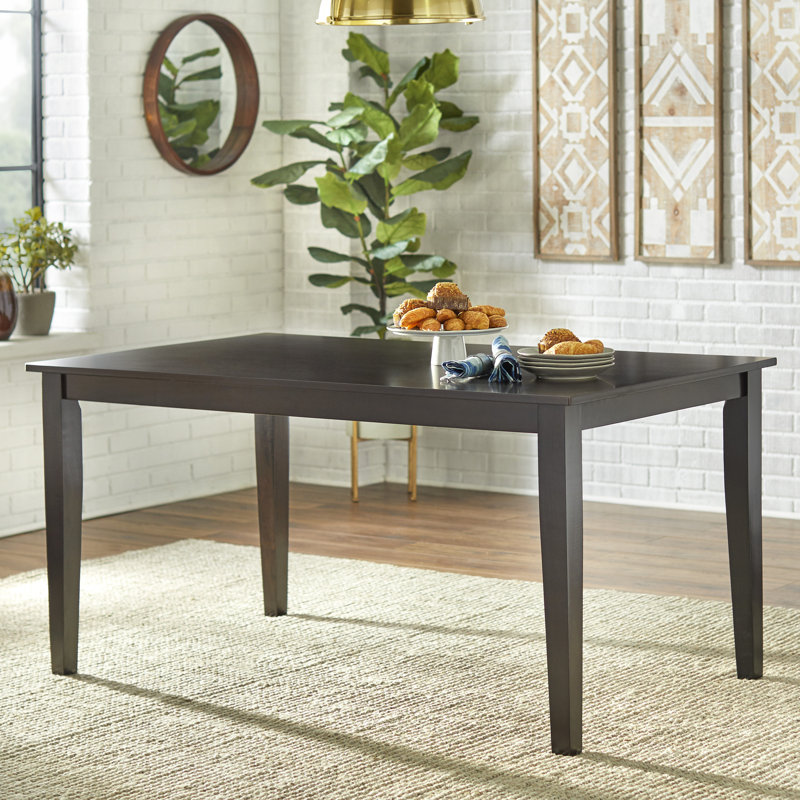 6 - Person Solid Wood Solid Wood Top Four Leg Dining Set, Espresso