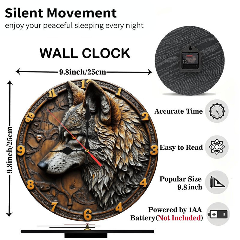 Wolf Clock Wall Art