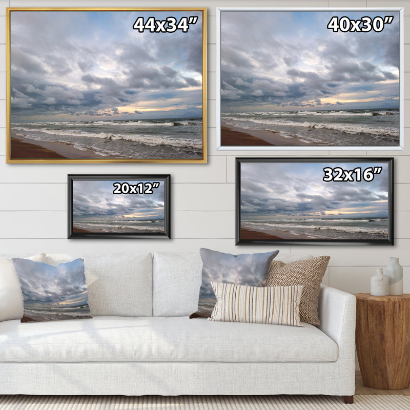 " Pastek Sunset Sky Over Calm Sea II ", White Framed, 25" H x 33" W x 1" D