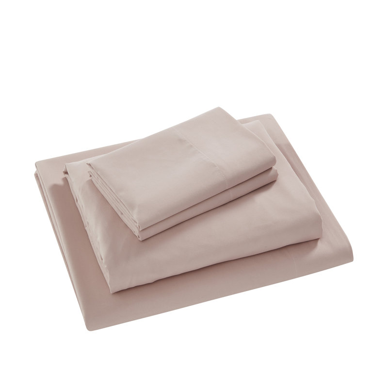 Solid Standard Sheet Set, King Sheet Set w/ 4 King Pillowcases, Sepia Rose