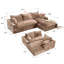 Spacieux canapé modulaire en chenille avec méridienne réglable, conception de salon moderne, aucun assemblage requis