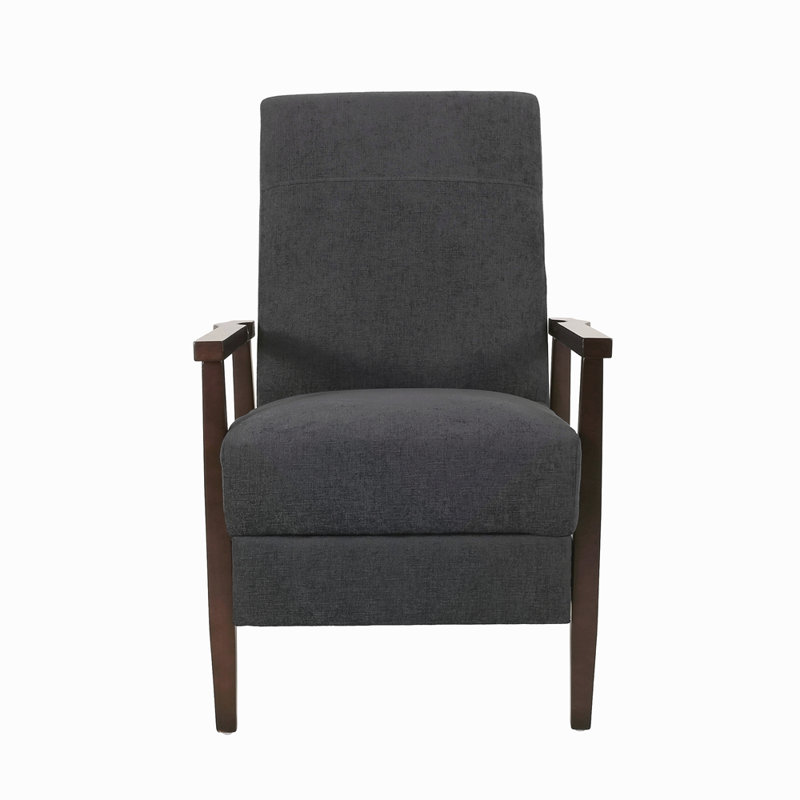 Fauteuil inclinable manuel manuel en bois de 24,75 po de largeur, Gris anthracite