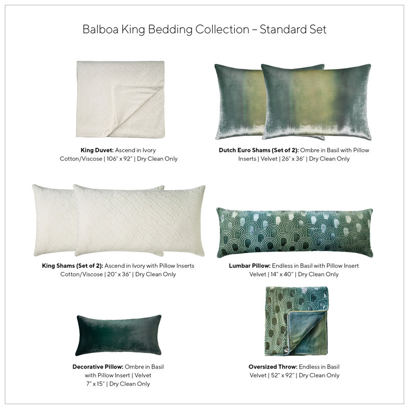 Bedding Set, King Duvet Cover + 7 Additional Pieces