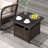 Mercedes Square Metal Outdoor Side Table With Umbrella Hole , 22'' in. W 22'' in. D