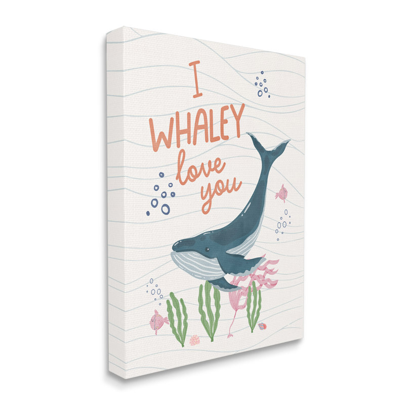 «Whaley Love You» par Nina Blue - peinture, Toile tendue, H 20 po x l 16 po x P 1,5 po