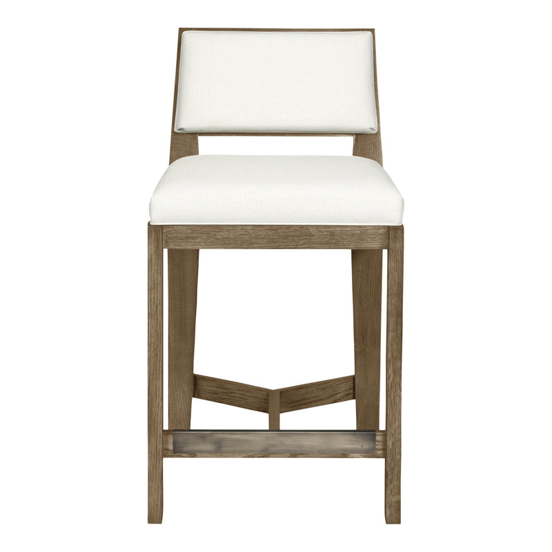 Scoville By Thom Filicia Upholstered Counter Stool with Solid Wood Frame, Hampton, Kempsey peau de mouton