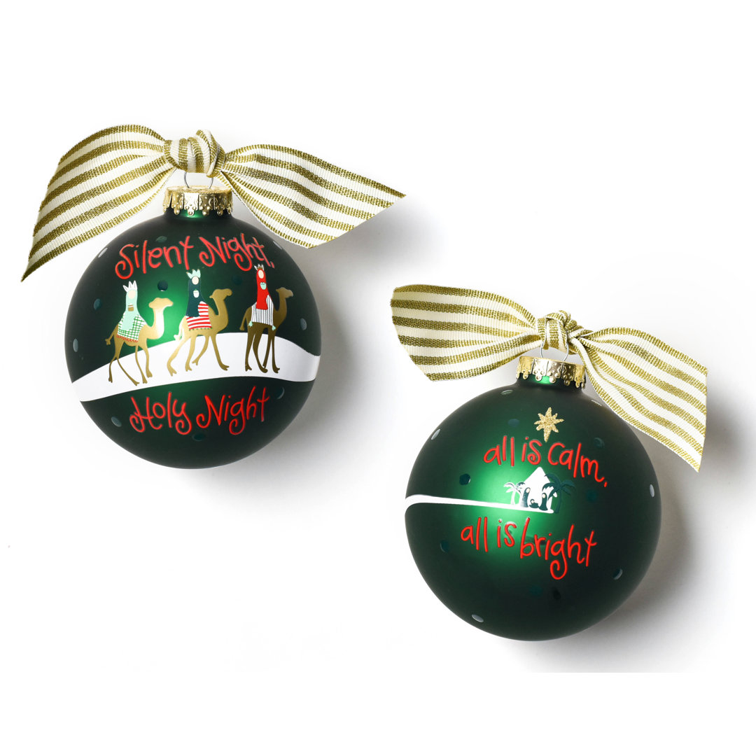 Silent Night Glass Ball Ornament Coton Colors by Laura Johnson