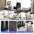 U Shaped Desk, Gaming Desk With Monitor Stand And LED Lights, Reversible Shaped Large Computer Desk With Power Outlets, Office Desk With Storage Bag And Hooks-1934096755