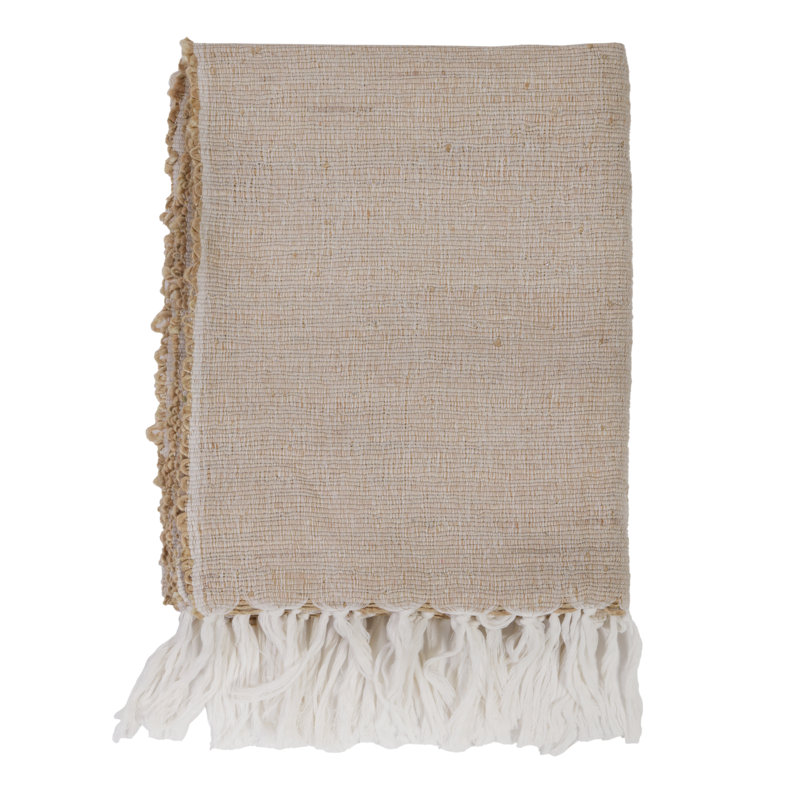 Athena Hand-loomed Throw Blanket, Natural