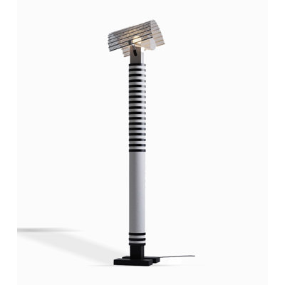 Black White Striped Metal Light Fixture With Arch Shade