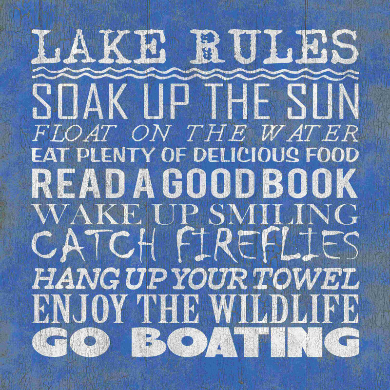Rules Of The Lake Blue, L 12 po x H 12 po
