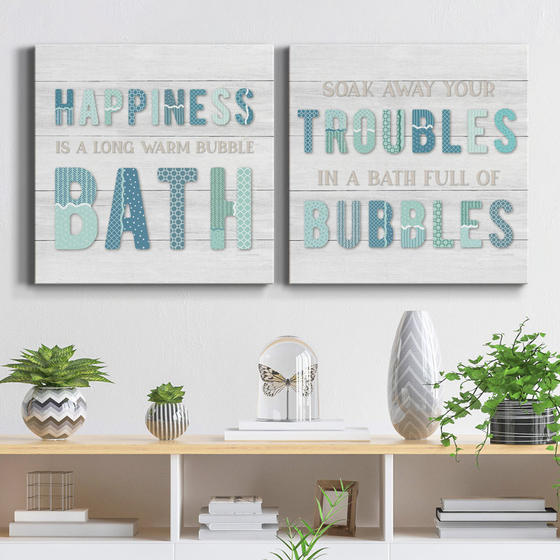 «Bubble Bath I», ensemble de 2 reproductions sur toiles tendues, H 32 po x l 64 po x P 1 po