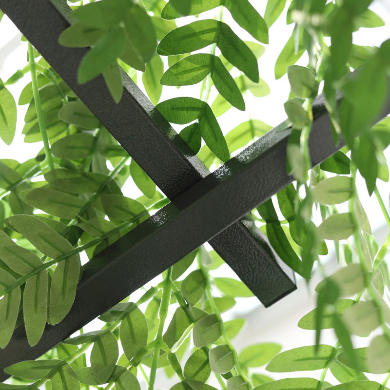 Arche de treillis de jardin 82 po en métal avec tubes en acier durable et volutes élégantes