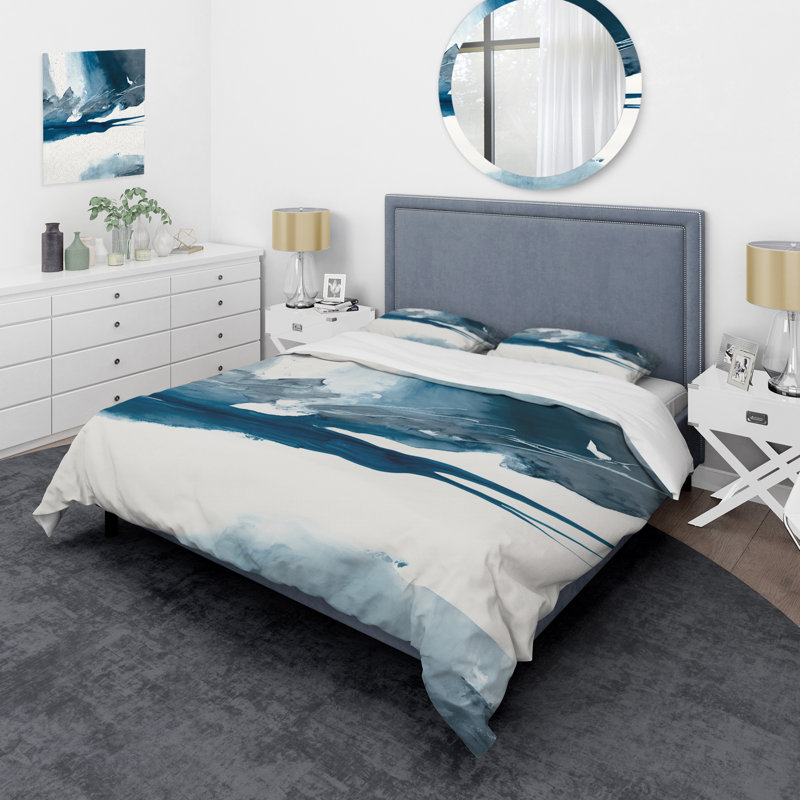 Ensemble de housse de couette en microfibre / polyester Imperial Blue Solitude I