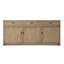 Approx. 79" Rustic Natural Wood Sideboard–3 Drawers & 3 Doors Weathered Natural