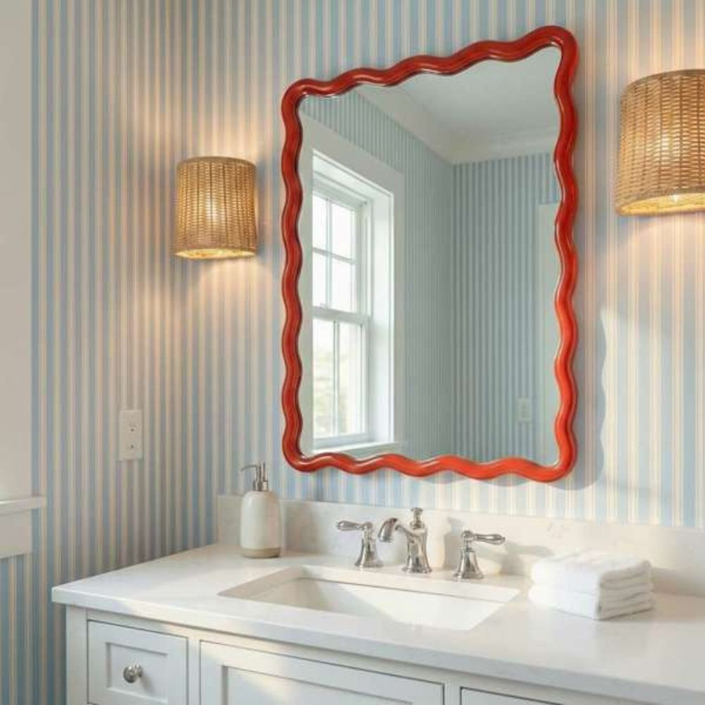 Allurine 24" Accent Mirror, Red