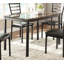 Petit ensemble de salle à manger 5 pièces ensemble table en faux marbre et 4 chaises d'appoint avec cadre en métal noir