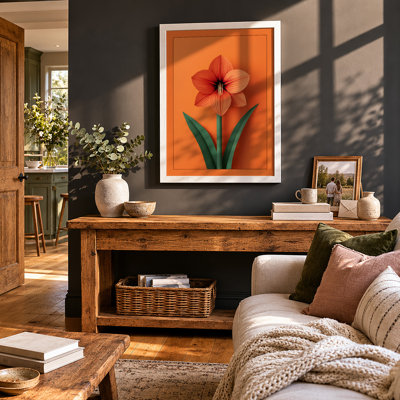 Coral Bloom Botanical - Framed Print