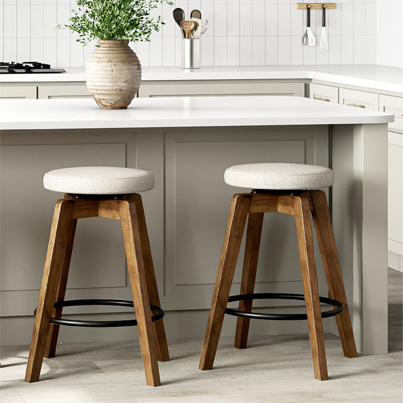 Tabouret de comptoir pivotant l 16 po, Noyer, 2
