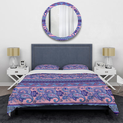 Ensemble de housse de couette en microfibre rose / mauve 3 pièces