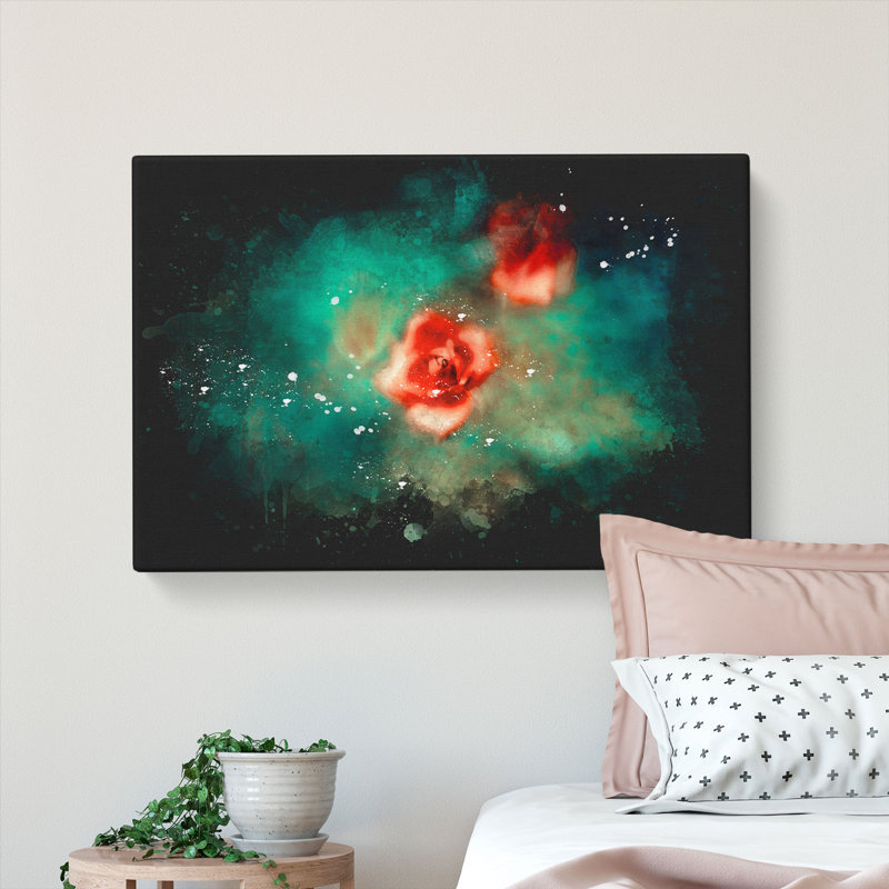 Rose Garden - Wrapped Canvas Painting, 50cm H x 76cm W x 3cm D