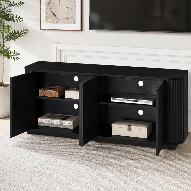 Buffet de rangement avec motif à vagues Buffet, Noir