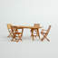 Ensemble de salle à manger d'extérieur 5 pièces comprenant une table rectangulaire en bois d'acacia et 2 fauteuils pliables avec 2 chaises d'appoint, 40 x 72 pouces, huile naturelle-371004942-385017279