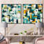 Chonda - Ensemble de 2 collages de formes carrées abstraites-101856779-101856778