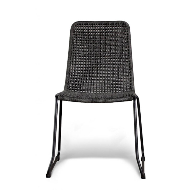 Knot Patio Dining Side Chair, Charcoal Gray /Charcoal 