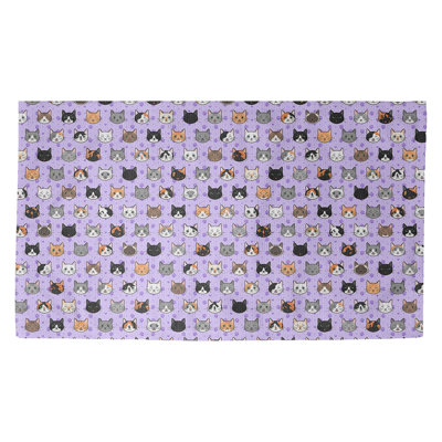 Tapis zone mauve/orange kitty chat Avicia