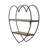 Elise Heart-Shaped Metal and Wood Wall Shelf with Iron Frame and Plywood Shelves, Decorative Hanging Storage with Sturdy Design for Functional Display-212130917