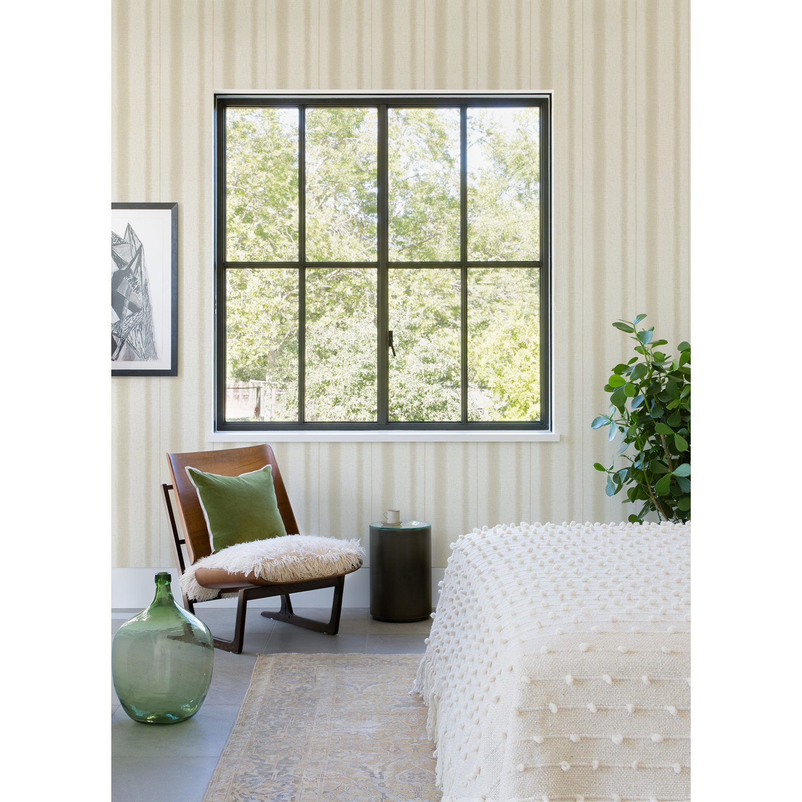 Carmelia Modern Unpasted Wallpaper, Beige