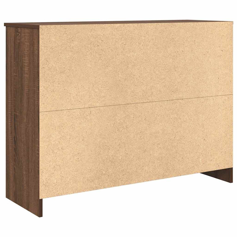 Sideboard With Drawer 101X35x76 Cm Engineered Wood, Brown Oak