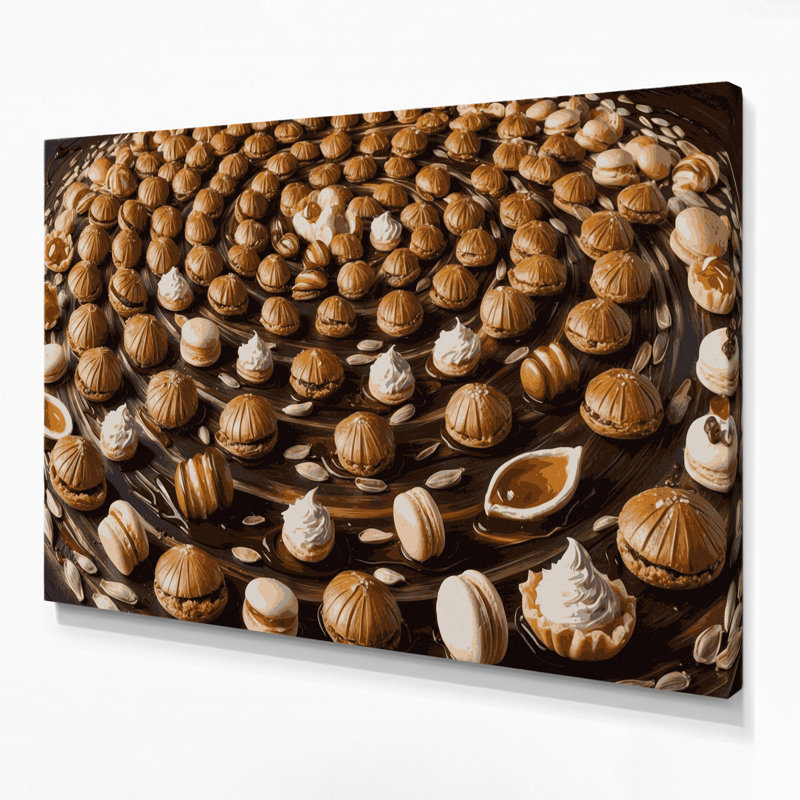 Dessert, graines de tournesol, art mural sur toile brune, H 11 po x l 14 po