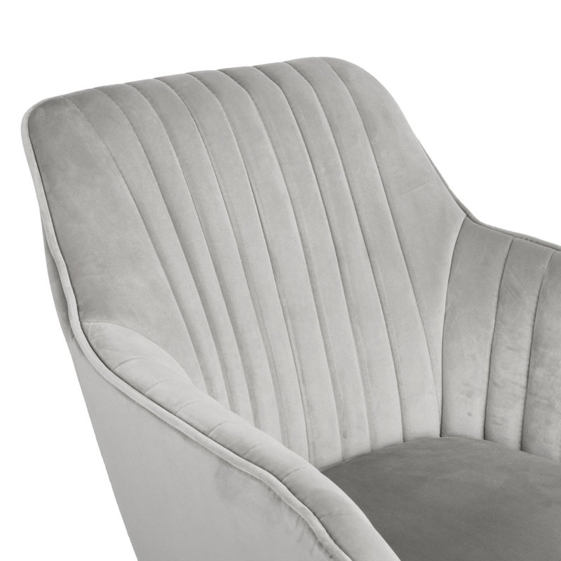 Esmeraude Velvet Office Chair, Gray