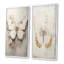 Minimalisme papillon beige - ensemble de 2 impressions sur toile papillon-2030880827-2030880830