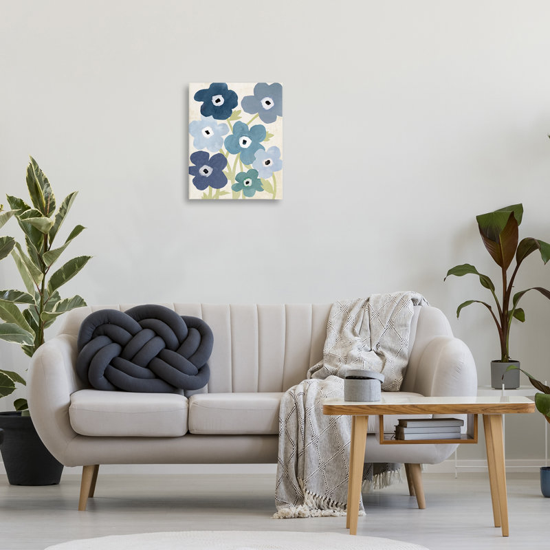 «Bright Blue Garden Buds», art mural par Susan Arnot, H 20 po x l 16 po