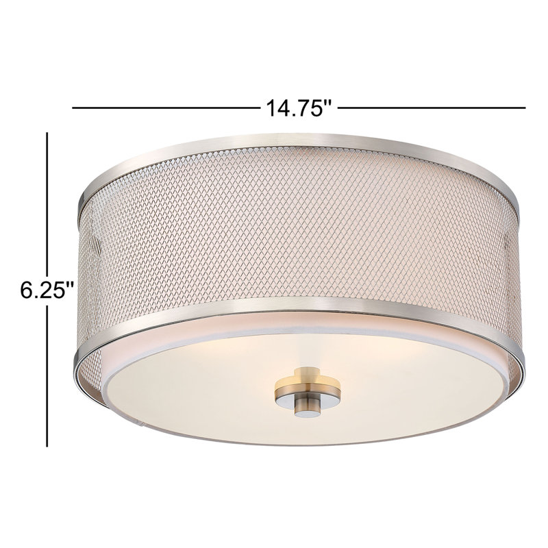 Plafonnier 3 lumières Meridian en nickel brossé, Nickel brossé