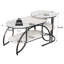 Oval & Round Nesting Coffee Tables (80+52Cm), High-Low Marble Effect Duo With 4-Tier Storage-334436570